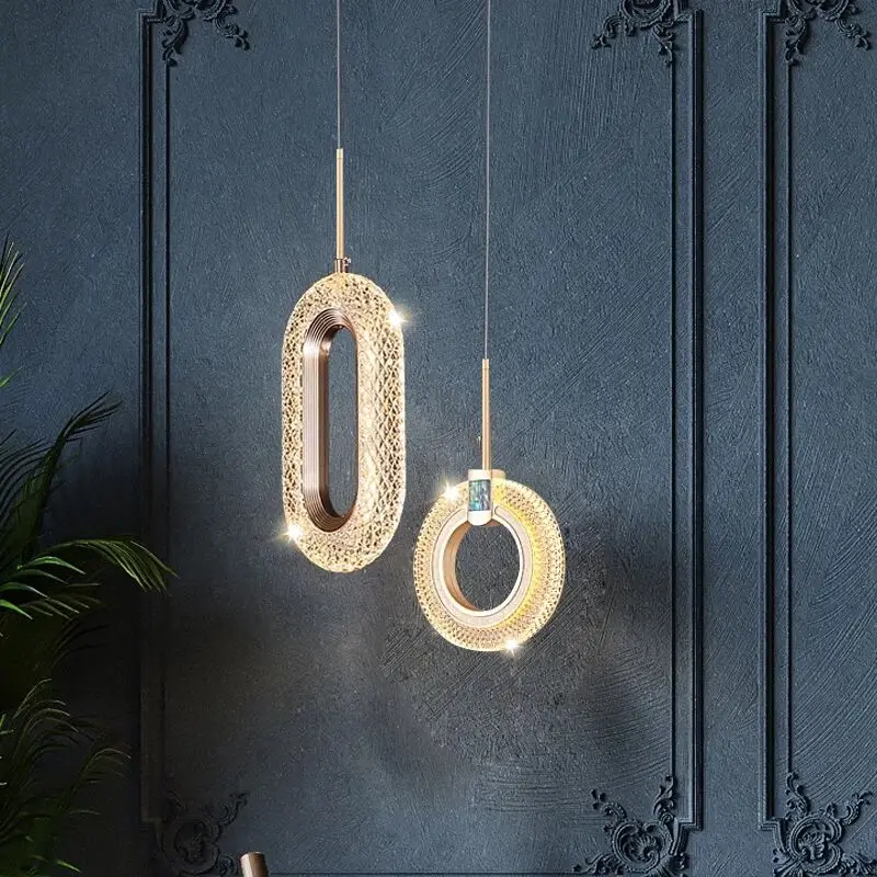 Moderne Oval Kristall LED Anhänger Lampen Goldene Lichter Nordic Kreative Kronleuchter für Esszimmer Halle Home Decor Lustre Leuchten