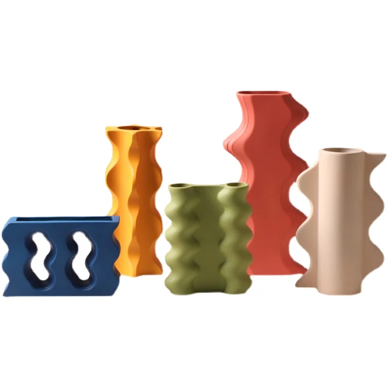 

Morandi Color Ceramic Vase Creative Bedroom Dining Room Flower Arrangement Decorations
