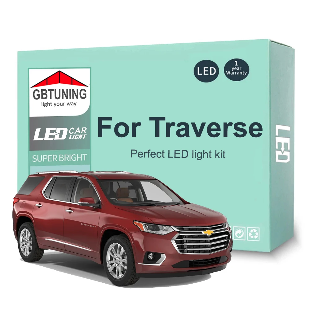 

13Pcs LED Interior Light Bulb Kit For Chevrolet Chevy Traverse 2009-2015 2016 2017 Car Dome Reading Trunk Vehicle Lamp Canbus