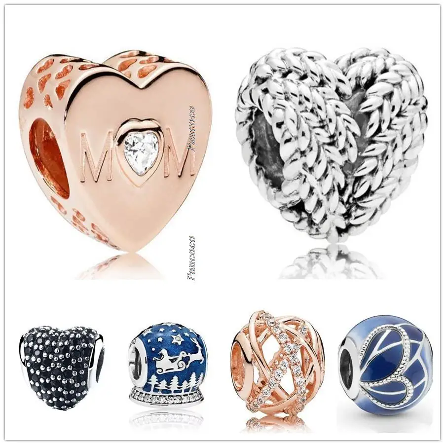 

Authentic 925 Sterling Silver Openwork Icon Of Nature Heart Charm Beads Fit Pandora Bracelet Necklace Jewelry