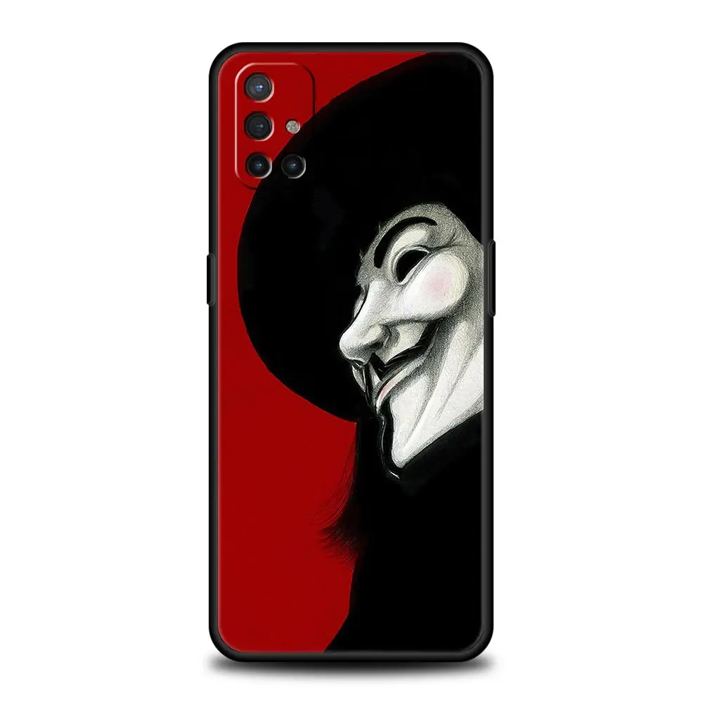 V for Vendetta Mask rose Cover For OnePlus 9 Pro 9T 9R 9RT 8T 8 7 6T 7T Z 5G Shell OnePlus Nord 2 CE N200 N10 5G N100 Phone Case images - 6