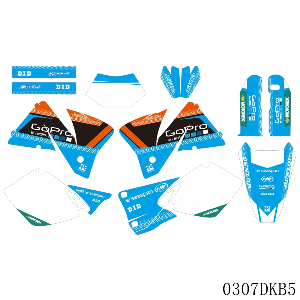 

For KTM EXC 125 200 250 300 380 400 520 1998 1999 2000 Full Graphics Decals Stickers Custom Number Name