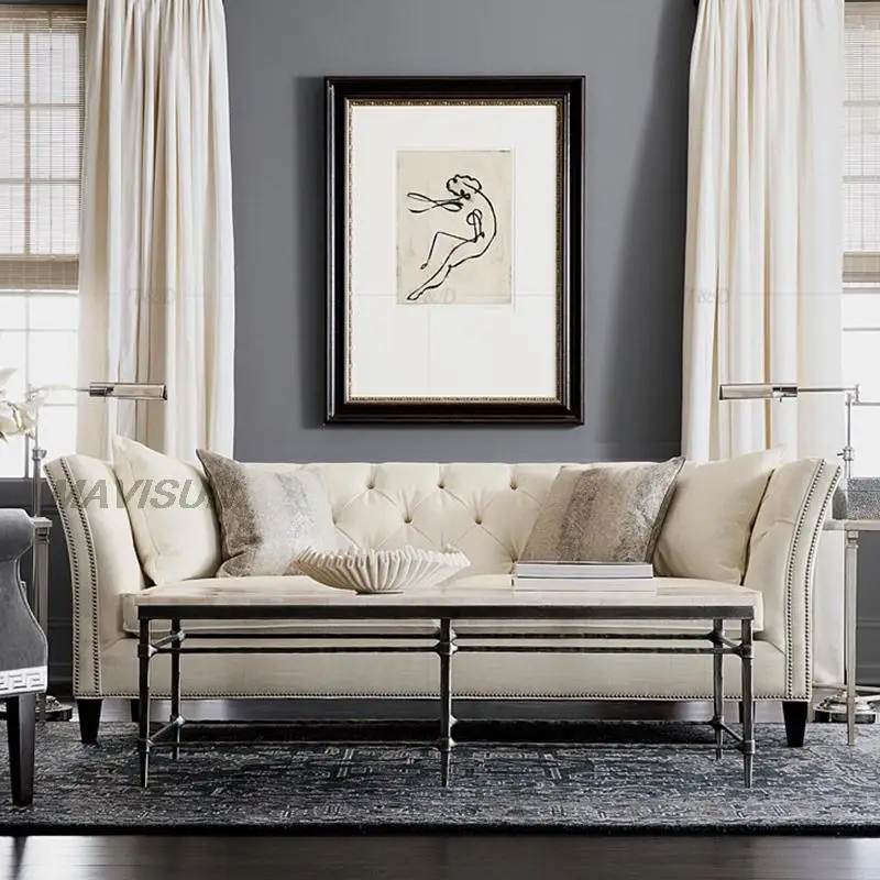 

Italian Light Luxury Apartment Sofa Set Technology Cloth Fabric Living Room Modern Minimalist Style Napa Leather 2021 New