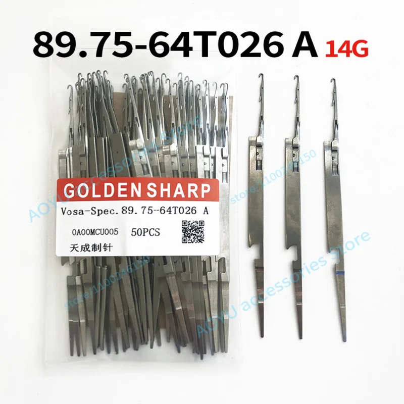 Фото 250 шт. GOLDEN SHARP Vosa-Spec. Иглы 89.75-64T026 A 14G для компьютеризированных плосковязальных машин SHIMA SEIKI №1