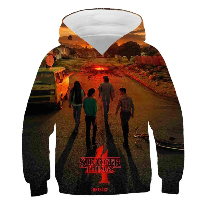 

Children's Stranger Things 4 Hoodies Children for Boys Girls Kids Hellfire Club Pullovers Child Baby Toddler Cartoon Clothing