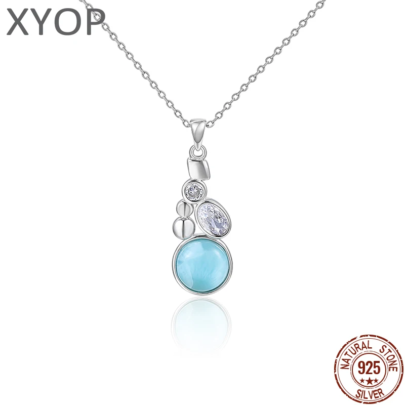 

XYOP 2023 Jewelry 925 Silver Larimar Pendant Cute Appearance