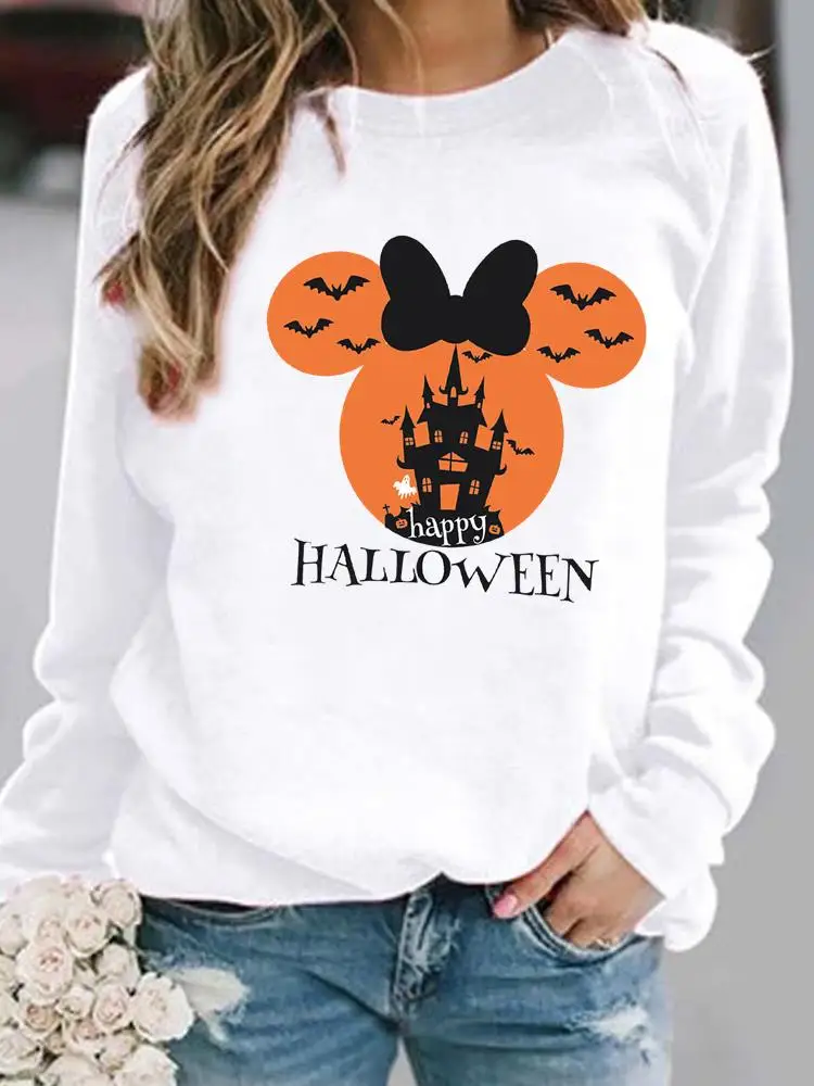 

Трендовые милые осенние пуловеры с принтом ушей на Хэллоуин женские модные праздничные дамские осенние весенние женские свитшоты с графическим рисунком