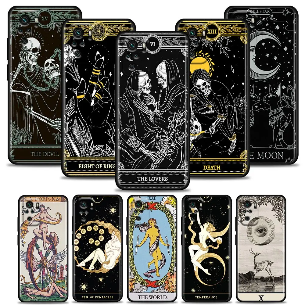 

Phone Case for Redmi 10 9 9A 9C9i K20 K30 Case K40 Plus Note 10 11 Pro Soft Silicone Cover Art Le Tarot Egyptien de Dusserre Art