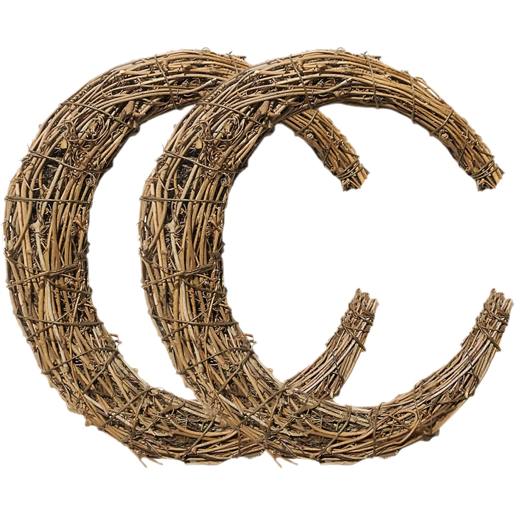

2pcs Rattan Vine DIY Wreath Rattan Frame DIY Crafts Material Holiday Party DIY Decor