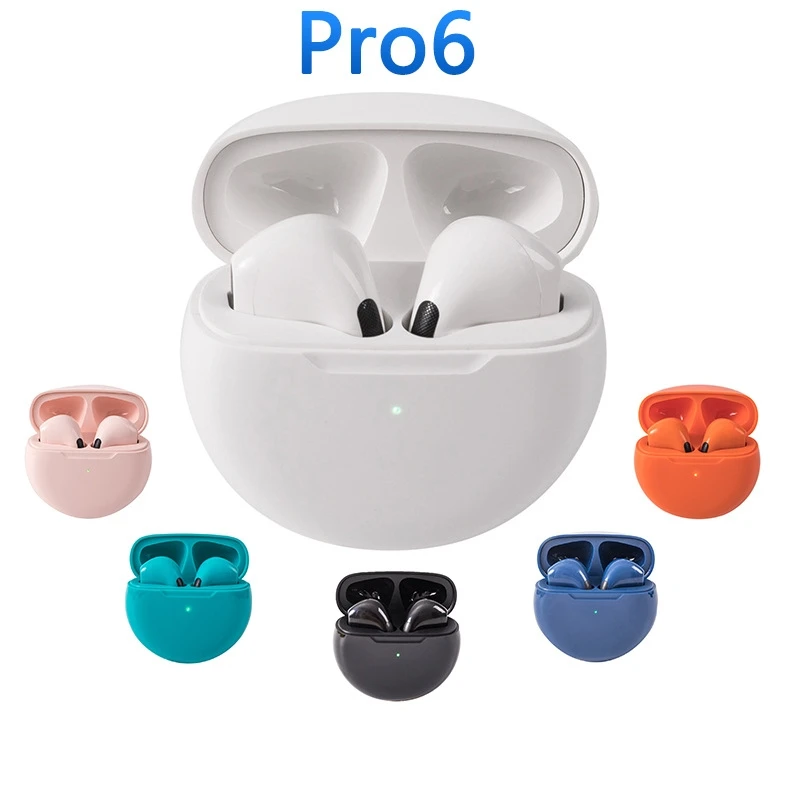 

Новая беспроводная Bluetooth-гарнитура Pro6, игровая гарнитура J6 с сенсорным шумоподавлением, полувкладыши 5,0, Двойные стерео наушники для бега и ...