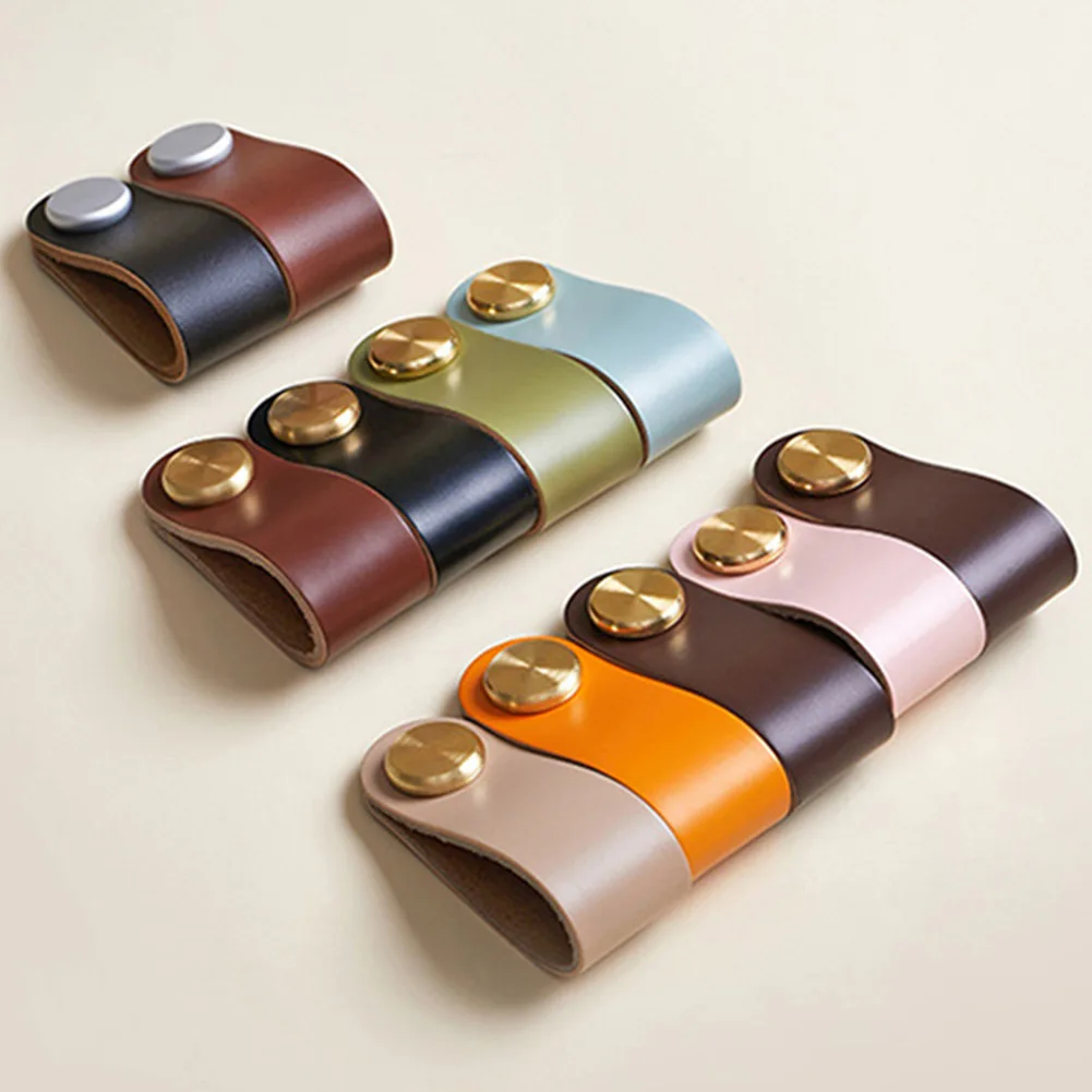 

7 Colors Furniture Drawer Handle Pulls Wardrobe Cupboard Cabinet Handle Door Pulls Knob Furniture Case Bag Leather Pulls