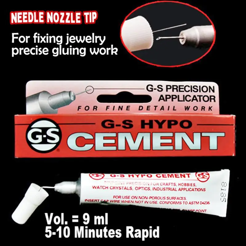 

9ml G-s Hypo Cement Precision Applicator Adhesive Glue For Gluing Fix Jewelry Crafts Crystal Rhinestone Multi Purpose Clear Gel