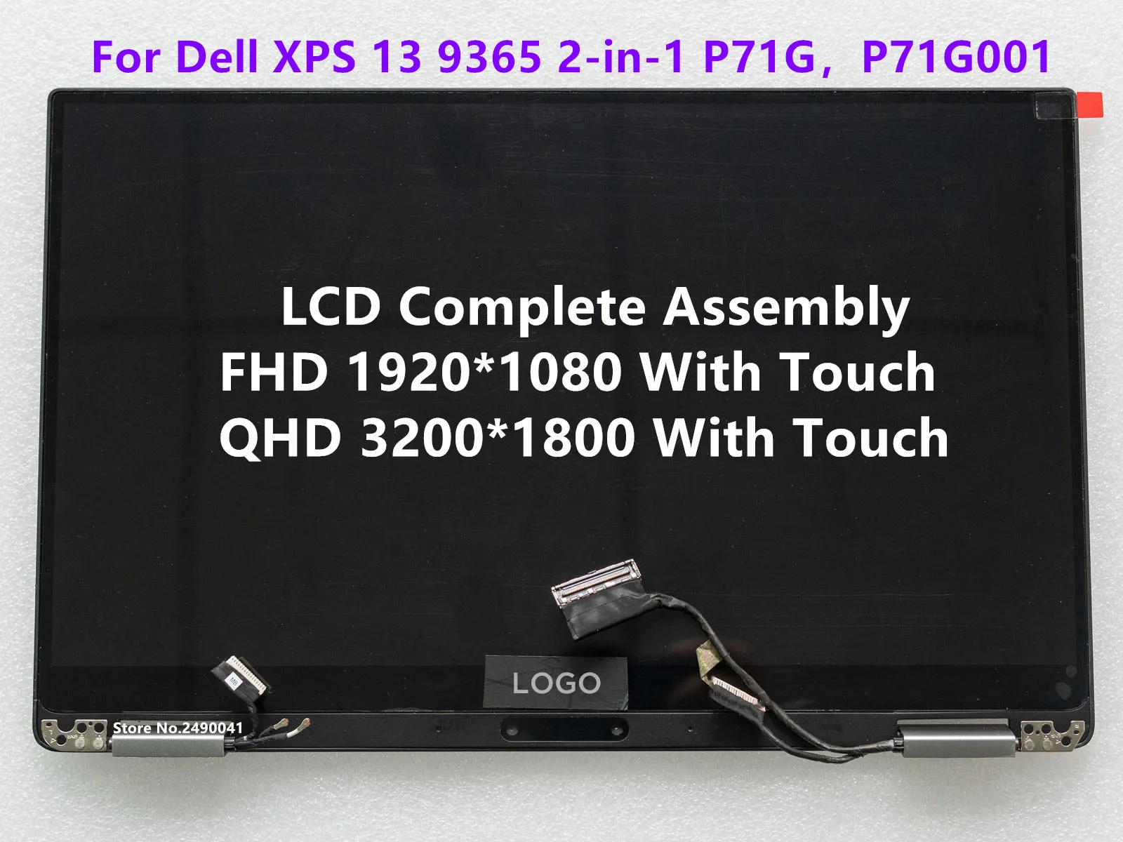 

13.3 LCD Touch Digitizer Complete Assembly for Dell XPS 13 9365 2-in-1 P71G P71G001 Display Replacement with Hinges NPF60 7W2X9