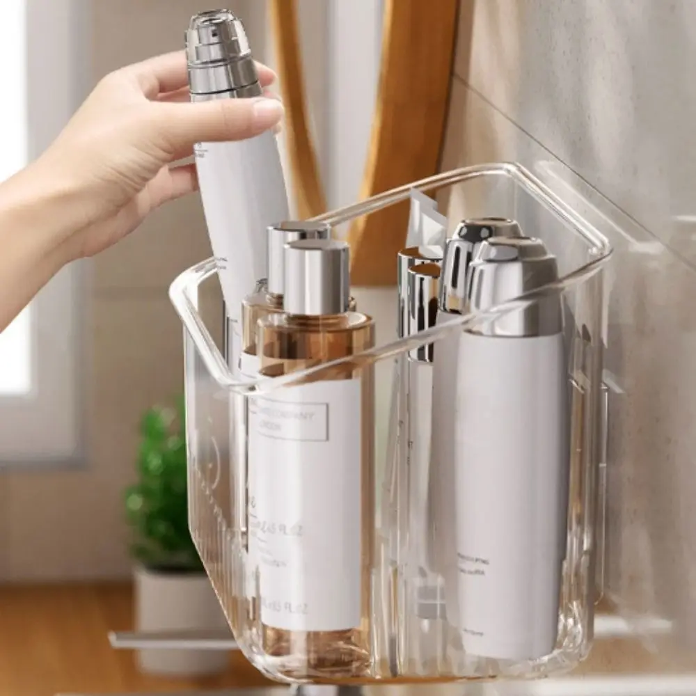 Прозрачный настенный органайзер для ванной комнаты Кухонный Контейнер хранения