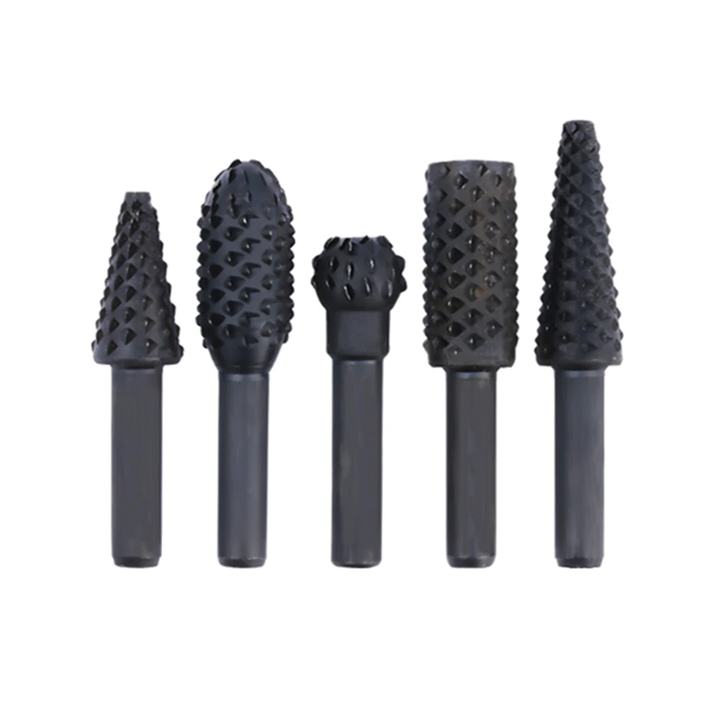 

5 Pcs Rotary Craft Files High Quality 1/4" Shank Rotary Rasp File Rasp Burrs Wood Bits Grinding Woodworking Hand Tool