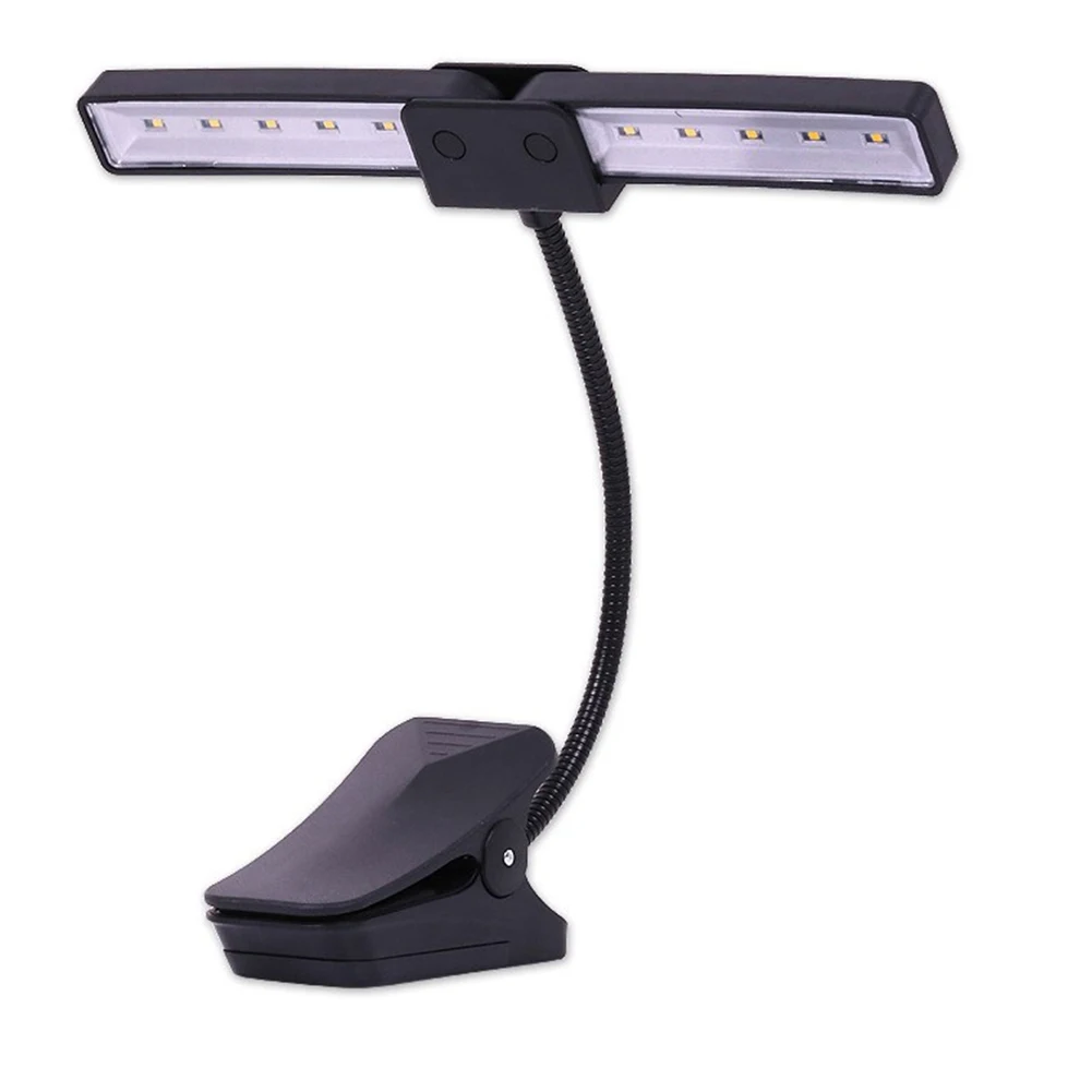 

10LED Foldable Chargeable Clip-On Music Stand Lamp Reading Book Light W/ Adapter Eye-Friendly Sheet Desk Adjustable Lamp Tablet