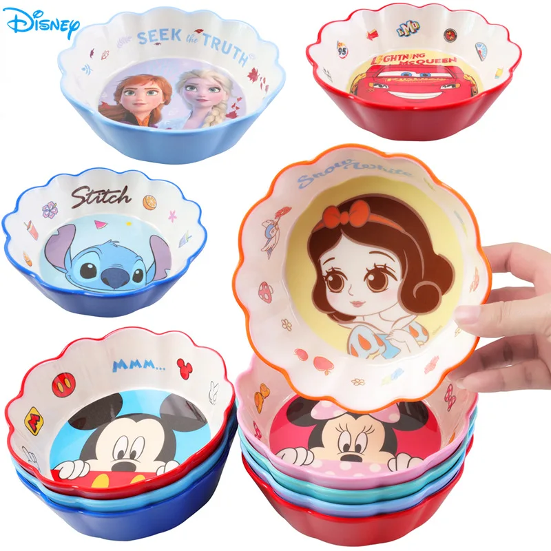 

Disney Kids Dinnerware Cartoon Bowl Mickey Minnie Mouse Pixar frozen Elsa Mermaid Princess Fruit Salad Bowl Cute Bowl Melamine