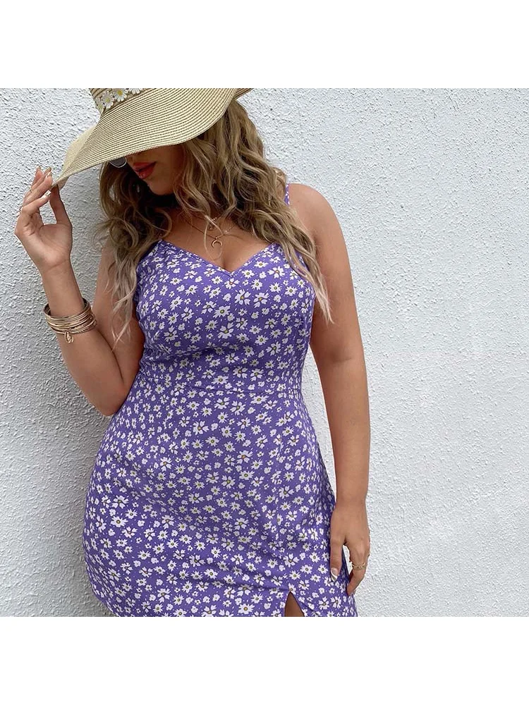 Fat mm temperament commuter waist strap short skirt printed strap plus size dress