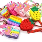 Сумка-мессенджер для маленьких девочек с мультяшным единорогом, модные детские сумки на плечо, аксессуары для принцесс, миниатюрный кошелек для мелочи, силикагелевые сумочки