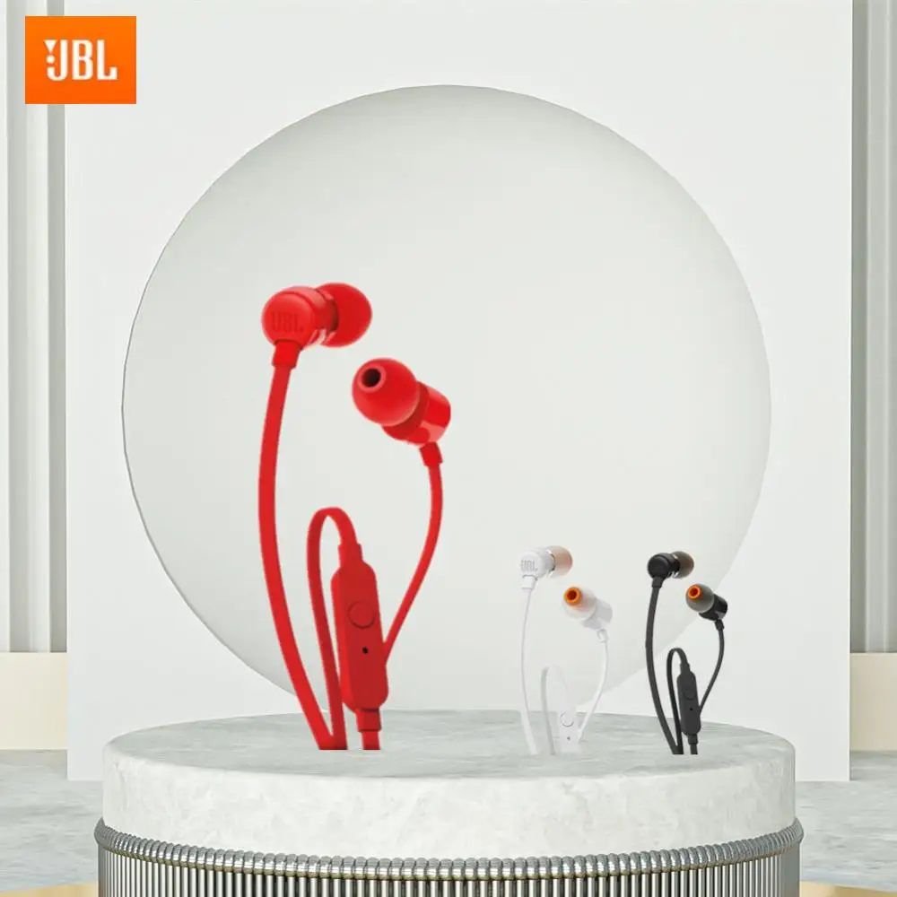 JBL T110 3.5mm Earphones In-ear HiFi Deep Bass Sound Earbuds In-line Control Handsfree Headsets Sport Headphone With Microphone