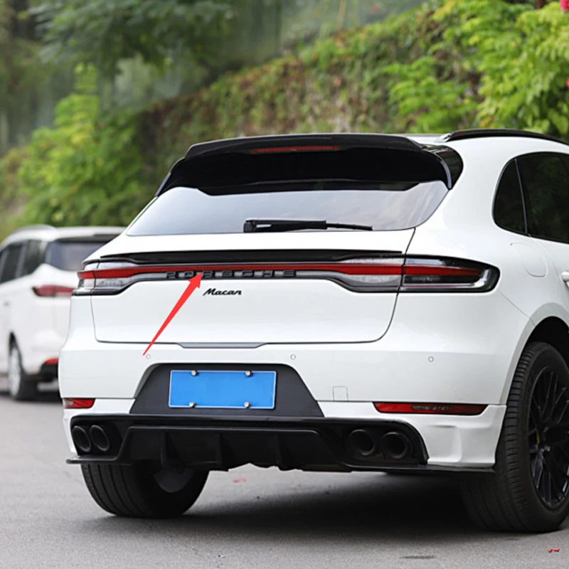 Фото Настоящий карбоновый задний спойлер для Porsche Macan GTS Turbo 2018-2020: Модифицированные тюнинг-детали для аэродинамического обвеса и стайлинга экстерьера №5