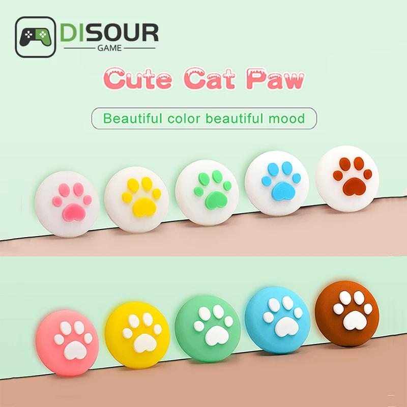 

DISOUR Cat Claw Thumb Grip Cap JoyCon Joystick Silicone Protective Cover Controller Thumbstick Case Box Switch Accessories