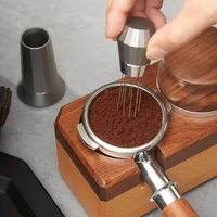 1 pcs espresso blender metal wdt tool self aligning stand coffee cloth powder needle pine maker black with base coffee handle