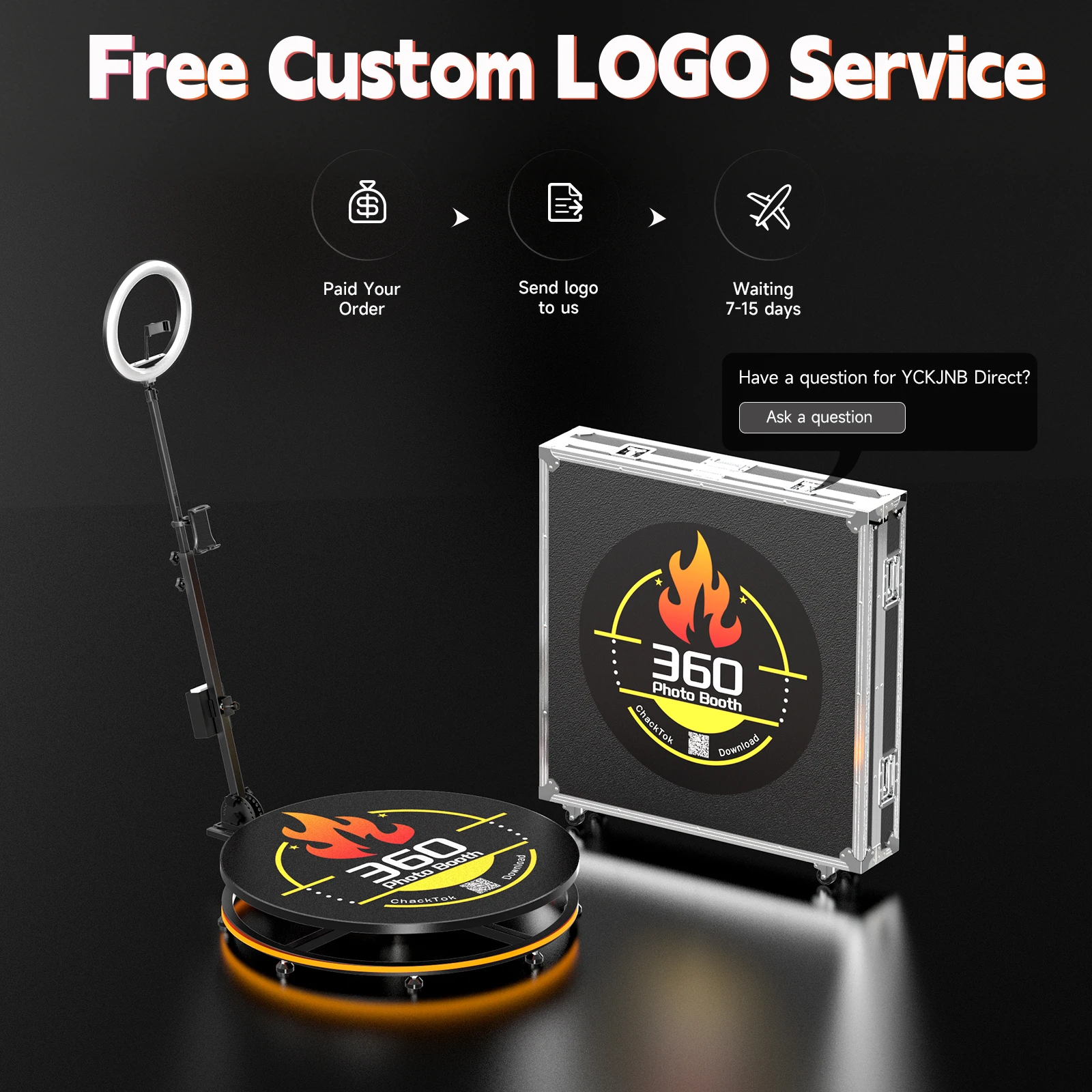 Фотобудка MWE USA Stock Chacktok 360, 6880100 см, готовая к доставке, быстрая машина, поддерживает управление мобильным телефоном (art.: 3920d37bedcaf) - 3920d37bedcaf
