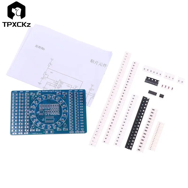 

Soldering Practice SMD Circuit Board Rotatable LED Welding Kit PCB Board Module DIY Electronics Components Kit