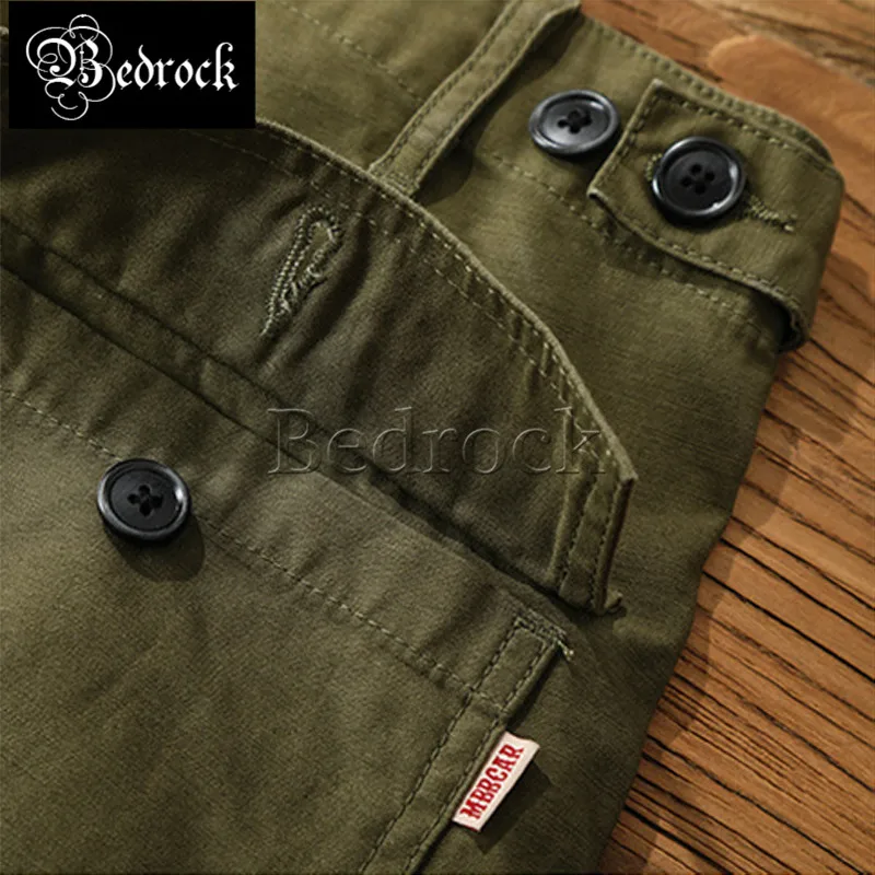 MBBCAR OG-107 army pants for men Amekaji vintage satin olive green classic casual cargo pants boutique straight overalls 7388