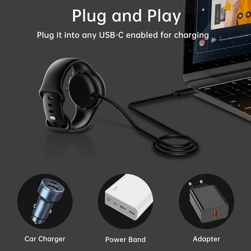 Заводская поставка 1M USB-A USB-C База быстрого зарядного устройства для Google Pixel Smart Watch