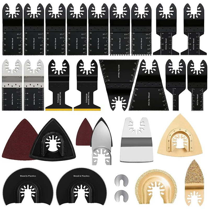 

88 PCS Oscillating Saw Blades Wood Metal Cutting Multitool Bi-Metal Blades Quick Release Tool Blades Kits