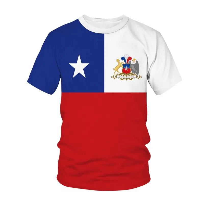 

Chile Flag T shirt Chile Emblem 3D Print Men T-shirt Women's Fashion Graphic T-shirt Kids Boys Girls Clothing Children Tops Tees