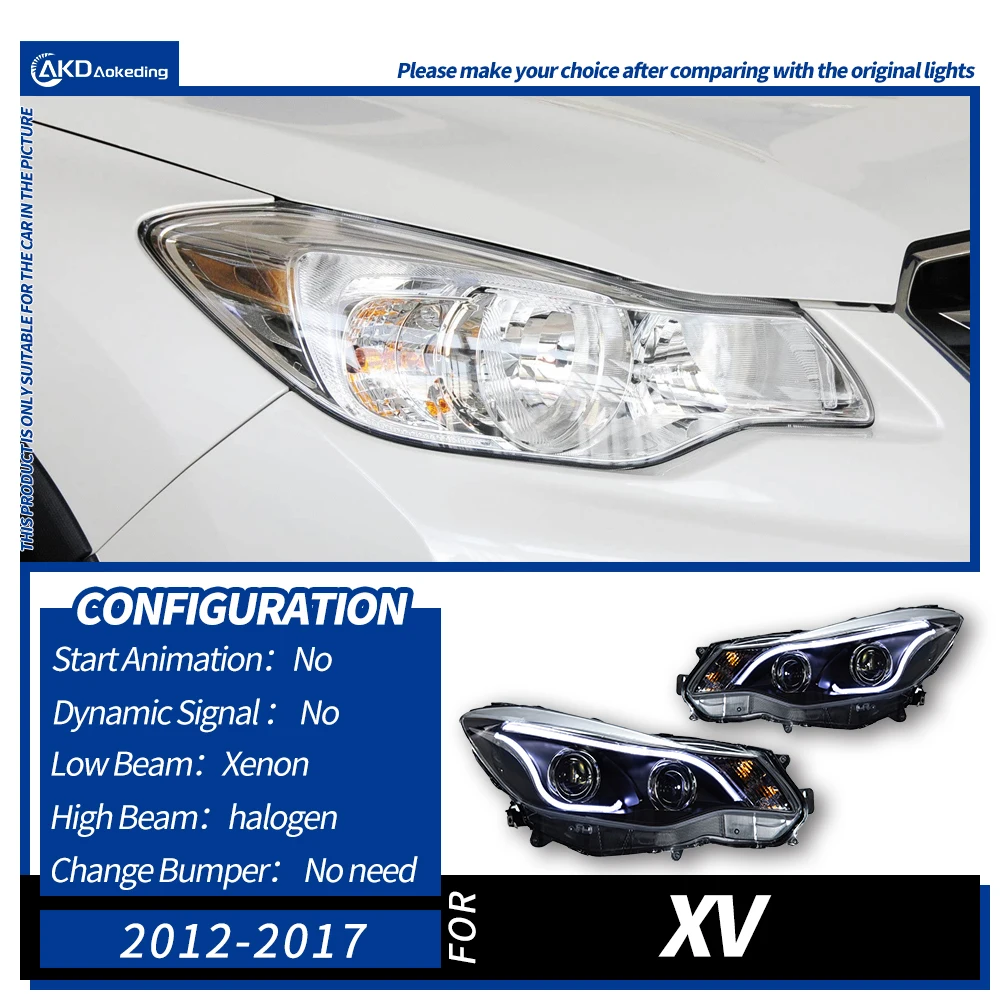 

Car Headlights for SUBARU XV LED Headlight 2012-2017 Headlights XV DRL Turn Signal High Beam Angel Eye Projector Lens