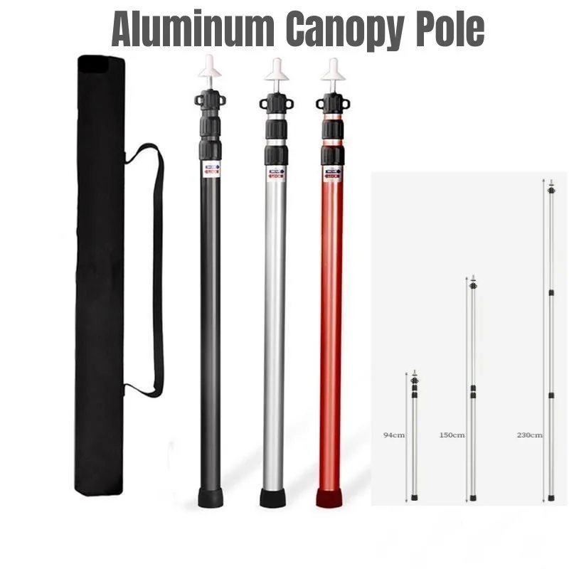 

Outdoor Aluminum Canopy Poles Multifunctional Tent Poles Folding Telescopic Poles Diameter 28mm Extra Long 2.3m Foyer Pole