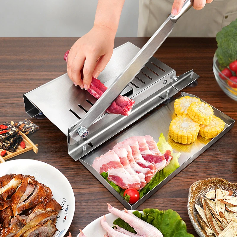 

Ручная ломтерезка для костяного мяса ребрышки резак из нержавеющей стали измельчитель для говяжьей баранины бытовой Овощной пищи кухонный...