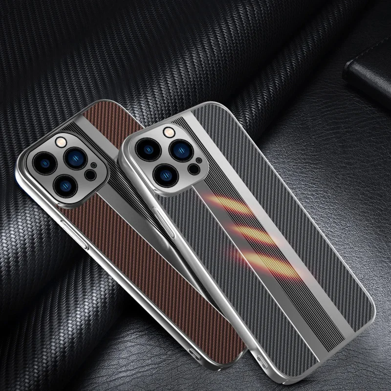 Для iPhone 13 12 Pro Max Роскошный чехол для защиты объектива из углеродного волокна с