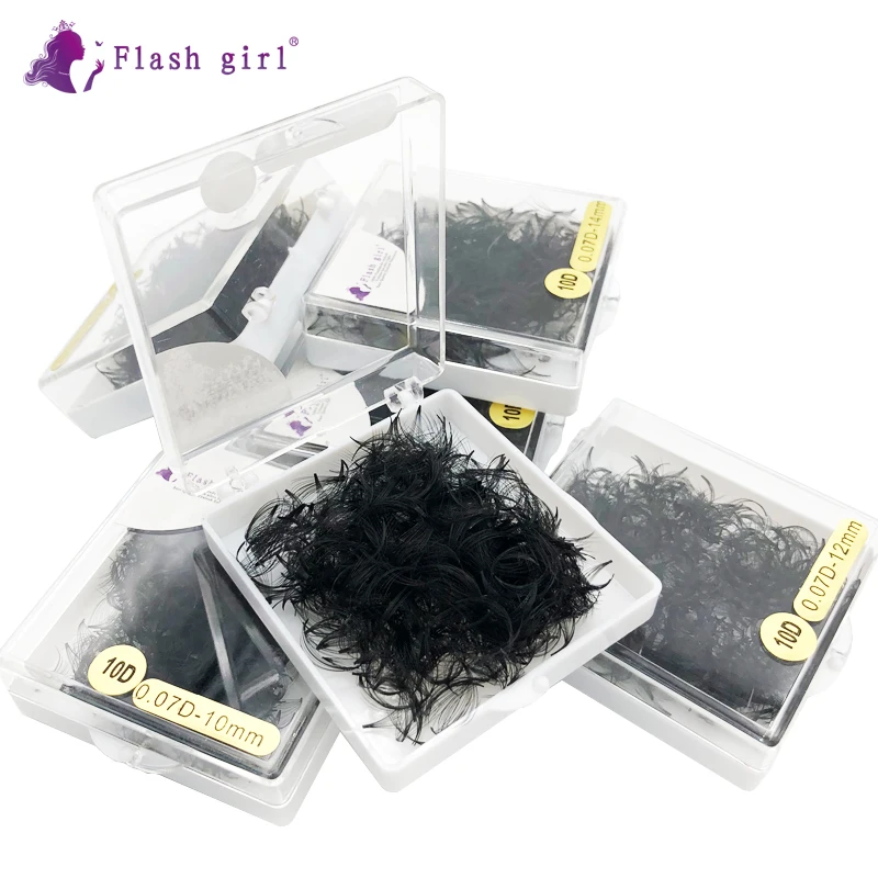 

Новый дизайн, накладные ресницы для наращивания в России с изгибом C D, короткий стержень, 1000 вентиляторов в одной коробке, 10 D, накладные ресницы