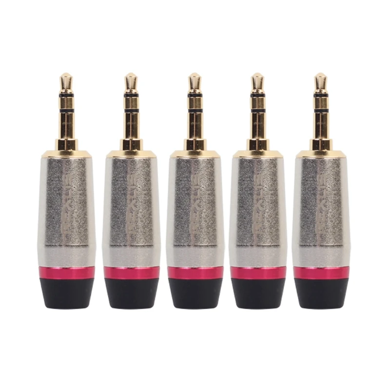 

5Pcs Gold Plated 3.5mm Connector 3 Pole Stereo Plug DIY Headset Adapter
