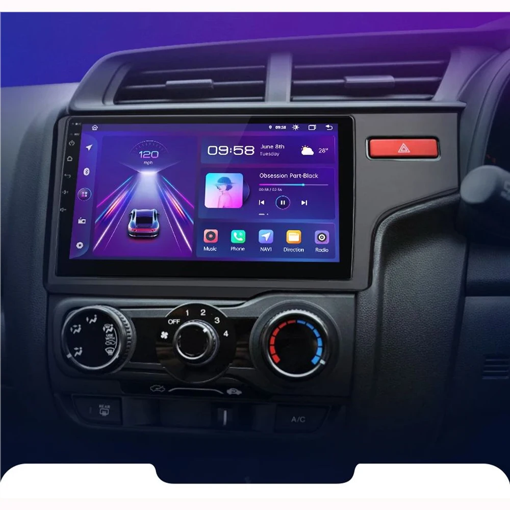 Фото Автомобильный мультимедийный плеер Android 14 2 Din для Honda Fit 2014, головное устройство, стерео GPS-навигация BT WIFI №2
