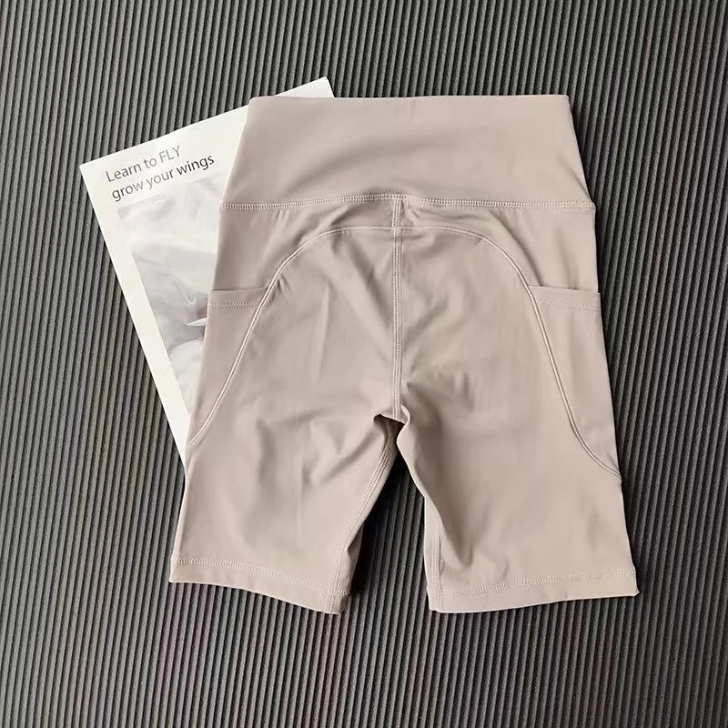 Lulu High-waisted Belly Workout Yoga Sports Shorts Hip Lift Tight Fit Fitness 5Points Pants Exercise Training Workout Shorts