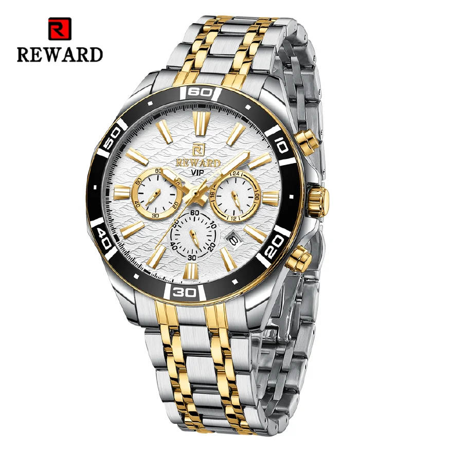 

REWARD Quartz Watch for Men Top Brand Waterproof Sport Wrist Watch Stainless Steel Business Wristwatch gift for Wedding Birthday