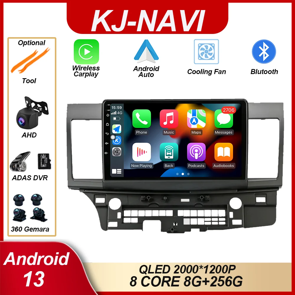 

Android 13 2Din радио видео для Mitsubishi Lancer 2007 - 2012 8 Система Core E53 X5 M5 Carplay 4G Автомобильный GPS мультимедийный Авторадио