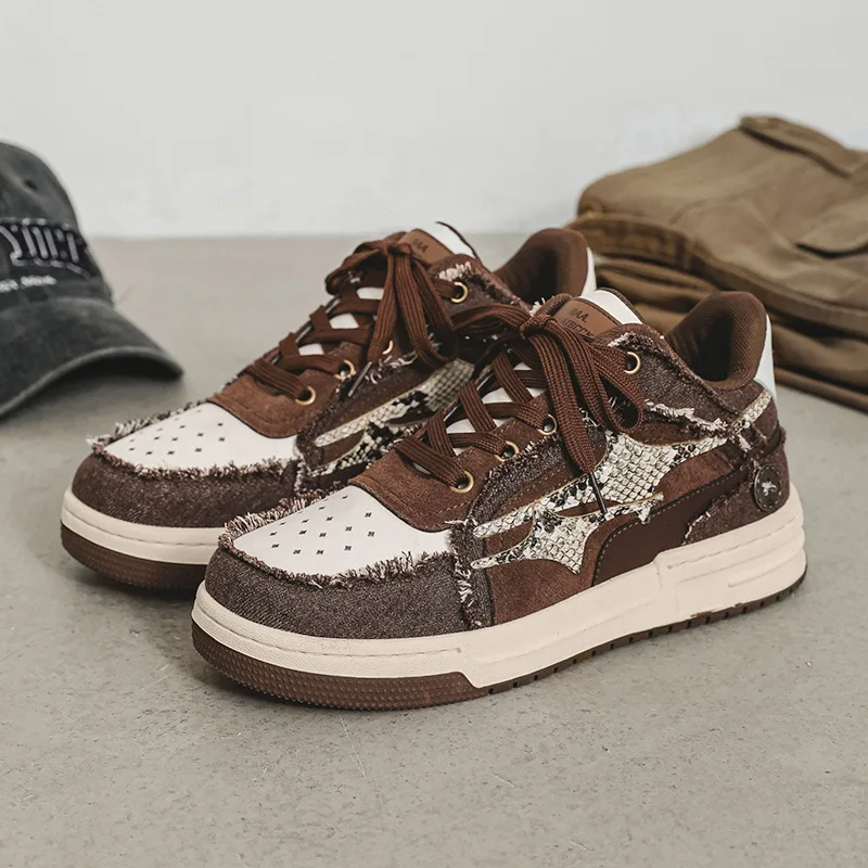 

2023 spring and autumn new couples niche cowboy shoes men and women with retro board shoes casual sports shoes