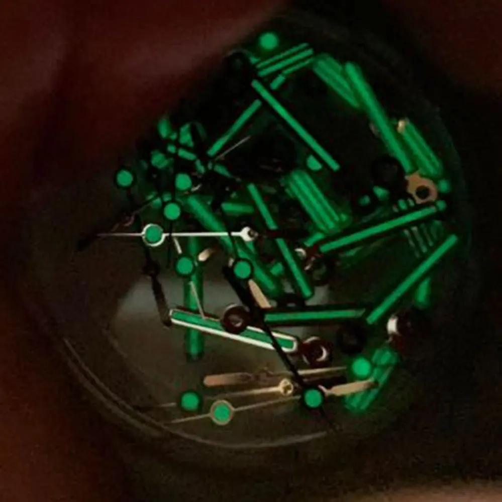 Watch Hands Accessory Color-blocking 4-hands Green Luminous Watch Hands Fit NH35 NH36 4R 7S Movement