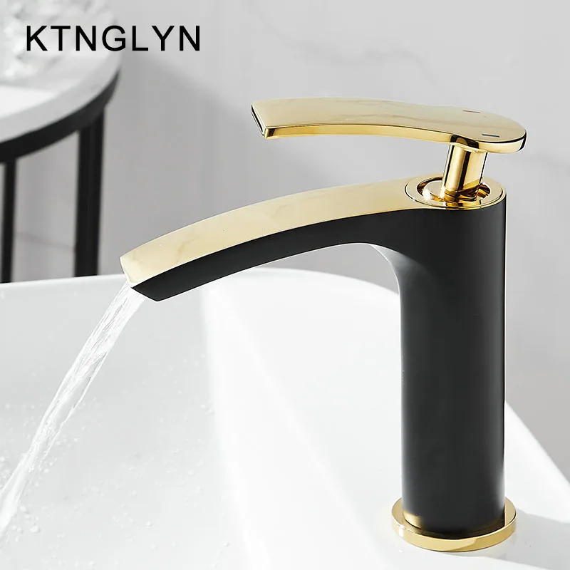 

Смеситель для раковины в ванную комнату KTNGLYN, смесители для раковины, смеситель для горячей и холодной воды, квадратный смеситель для ванной...