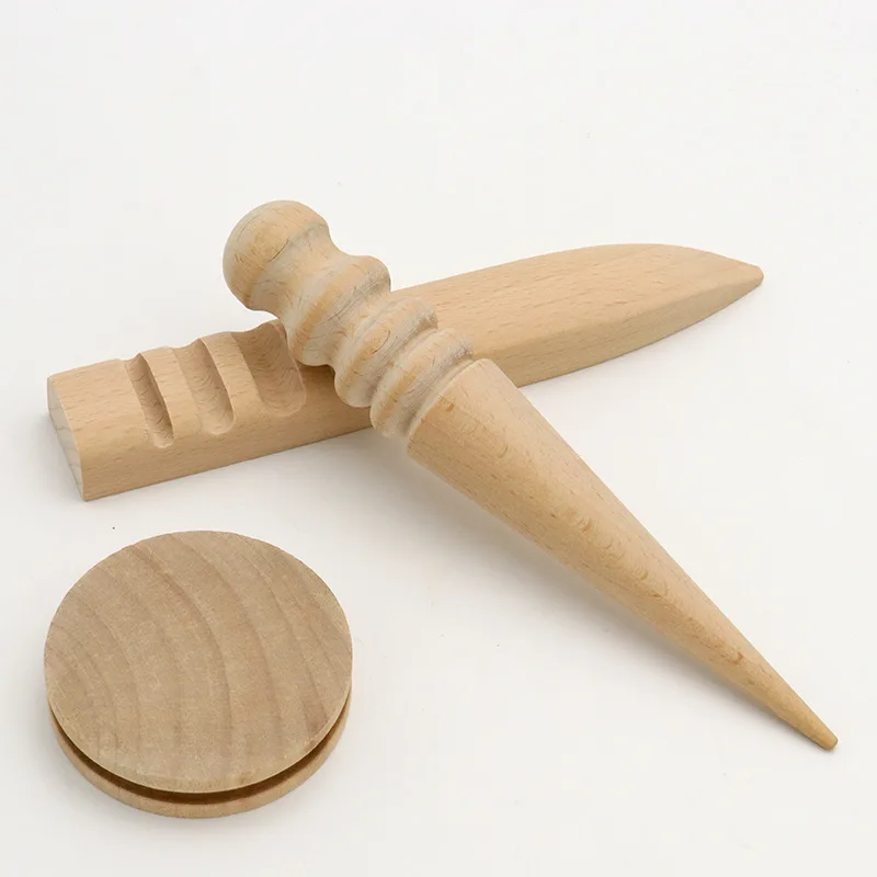 

Wood Leather Solid Wood Round Burnishing Edge for Polished Edge Leather Craft Working Tool Craft Kit