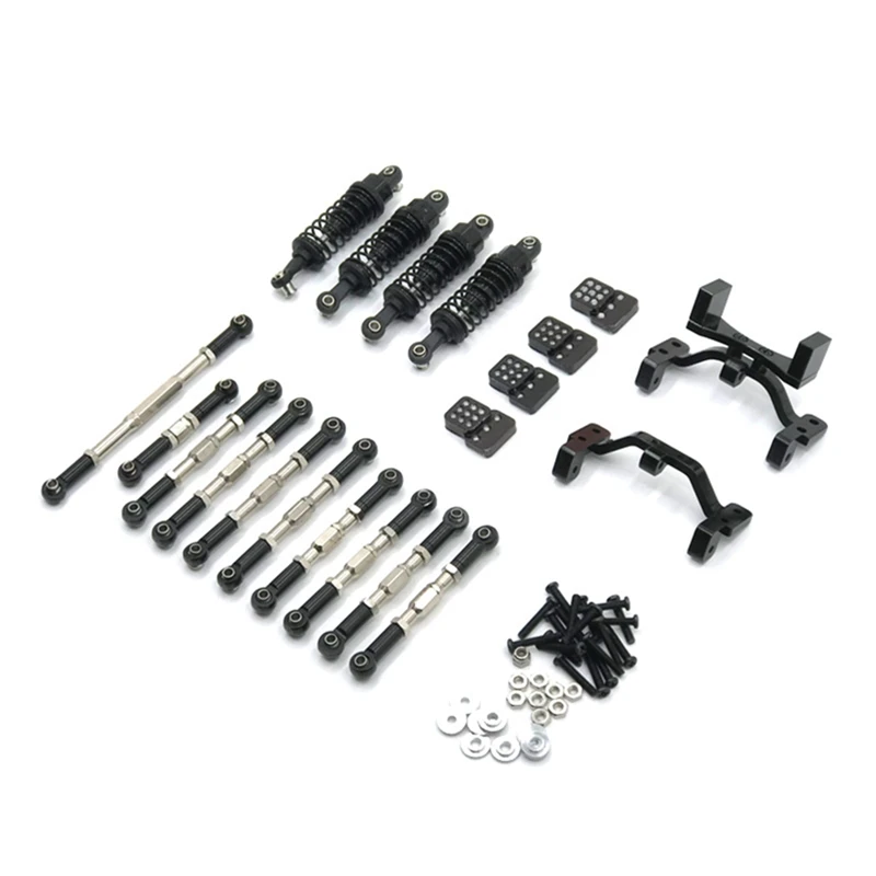 

Metal Steering Link Rod Pull Rod Mount Seat Shock Absorbers Set For WPL C14 C24 C24-1 1/16 RC Car Upgrade Parts