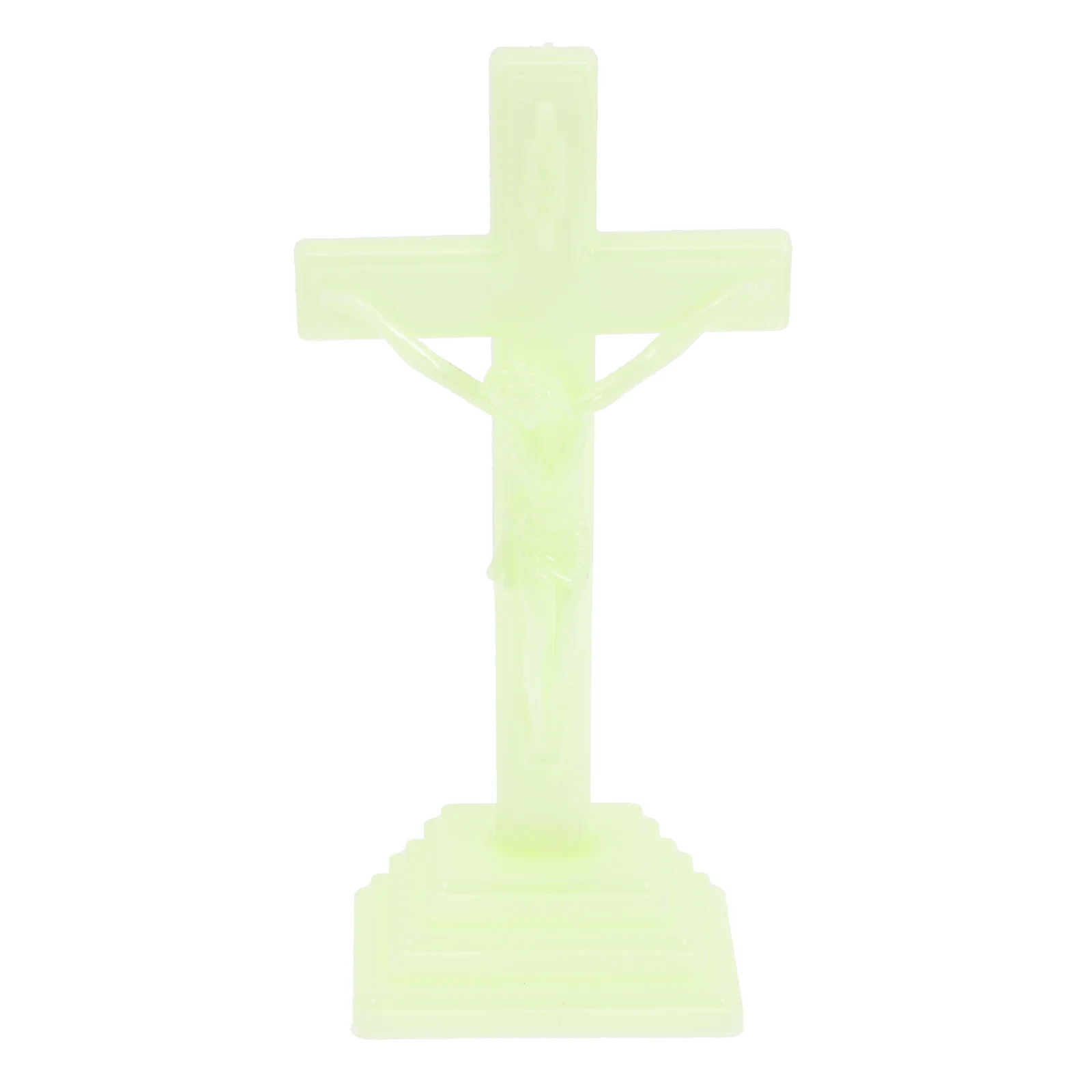 

Cross Crucifix Statue Prop Photo Figurine Ornament Jesus Desktop Decoration Craft Religious Church Decorative Tabletop Adornment