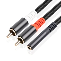 3 5mm stereo female to dual rca male y adapter headphone 3 5 aux audio cable pvc musical instrument accessories parts